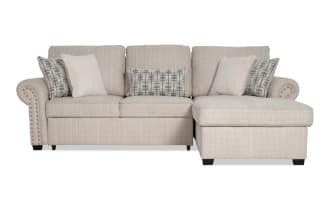 Playlist Max Beige 97'' 2 Piece Right Arm Facing Pop-Up Sleeper Chaise Sectional with USB & USB-C Ports