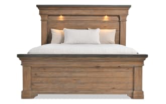 Beaumont Queen Brown & Gray Platform Storage Bed