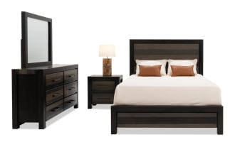 Tahoe 4 Piece Queen Gray Panel Bedroom Set