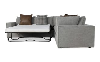 Infinity Gray 121'' 4 Piece Left  Arm Facing Modular Sleeper Sectional with Queen Gel Mattress