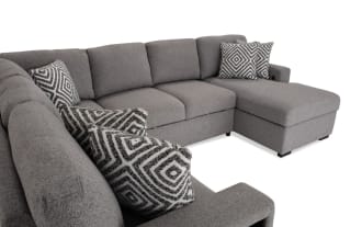 Playday Gray 128'' Bluetooth Audio 4 Piece Right Arm Facing Pop-Up Sleeper Chaise Sectional