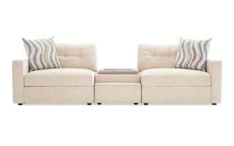 Modular Bob® Beige 106'' 3 Piece Storage Sectional with 1 Pet Bed Console, 1 Left Arm Facing Storage Chair, 1 Right Arm Facing Storage Chair