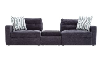 Modular Bob® Charcoal 106'' 3 Piece Sectional with 1 Pet Bed Console, 1 Left Arm Facing Chair, 1 Right Arm Facing Chair