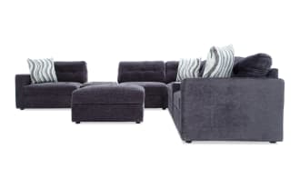 Modular Bob® Charcoal 129'' 8 Piece Storage Sectional with 1 Pet Bed Console, 2 Armless Storage Chairs, 1 Corner, 1 Console, 1 Left Arm Facing Storage Chair, 1 Right Arm Facing Storage Chair, 1 Storage Ottoman