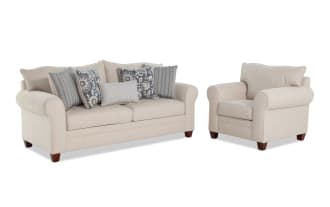 Portland Beige 85'' Sofa & Chair