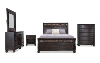 Regency 5 Piece Queen Cherry Storage Platform Bedroom Set