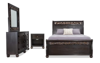 Regency 4 Piece Queen Cherry Storage Platform Bedroom Set