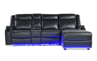 Prism Black 100'' Immersive Audio Power Reclining 2 Piece Right Arm Facing Sectional