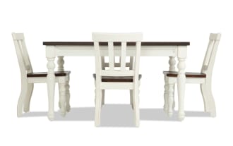 Georgia 5 Piece White & Brown Youth Dining Set
