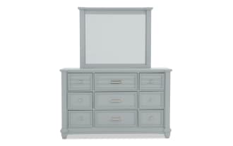 Sunset Cove Gray 9 Drawer Dresser & Mirror