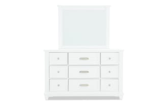 Sunset Cove White 9 Drawer Dresser & Mirror