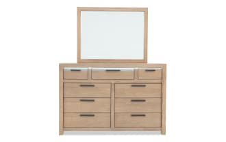 Studio Light Oak 9 Drawer Dresser & Mirror