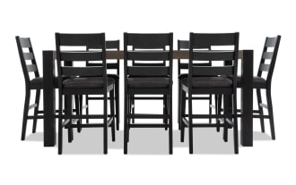 Canyon 9 Piece Gray Faux Leather Counter Height Dining Set