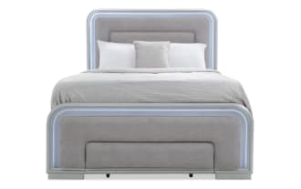 Shimmer Queen Silver Storage Panel Bed