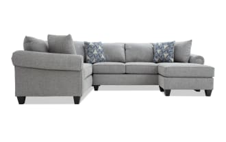 Amy Charcoal 122'' 2 Piece Right Arm Facing Sectional