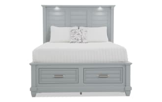 Sunset Cove Queen Gray 2 Drawer Storage Bed