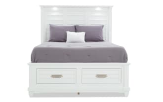 Sunset Cove Queen White 6 Drawer Storage Bed
