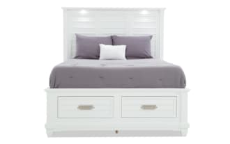 Sunset Cove 5 Piece Queen White Storage Bedroom Set