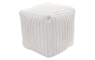 Sofia White Channel Pouf