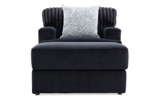 Sofia Black Chair & Ottoman