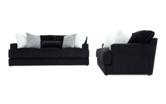 Sofia Black 93'' Sofa & 70'' Loveseat