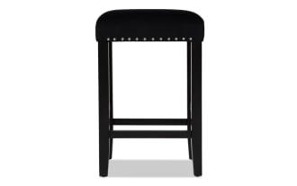 Riviera Black Backless Upholstered Counter Height Stool