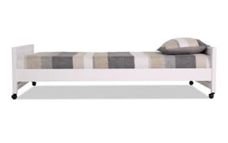 Chadwick Twin White Platform Bed with Wheels
