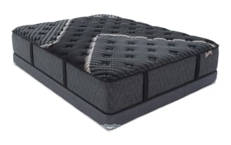 Lush 13'' Twin Plush Low Profile Mattress Set in dark gray with quilted top, cooling cover, plush foam layers, and firm edge support from Lush collection.