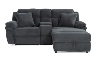 Playmaker Gray 91'' Power Reclining 3 Piece Right Arm Facing Chaise Sectional with USB & USB-C Ports
