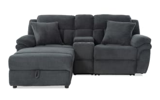 Playmaker Gray 91'' Power Reclining 3 Piece Left Arm Facing Chaise Sectional with USB & USB-C Ports