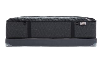 Lush 13'' Queen Dual Low Profile Mattress Set in dark gray with quilted cooling cover, firm edge support, and layered foam for back and belly sleepers.