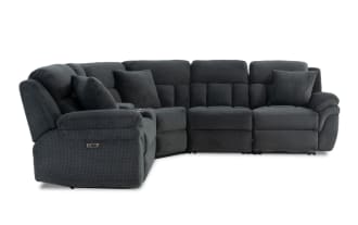 Playmaker Gray 152'' Power Reclining 5 Piece Sectional with USB & USB-C Ports