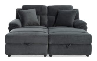 Playmaker Gray 79'' Power Reclining Dual Chaise with USB & USB-C Ports