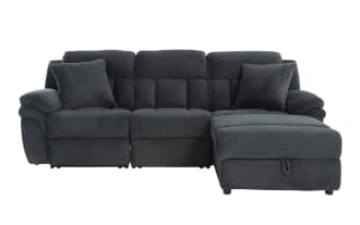 Playmaker Gray 105'' Power Reclining 3 Piece Right Arm Facing Chaise Sectional with USB & USB-C Ports