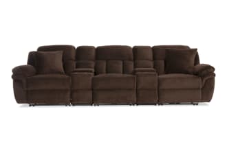 Playmaker Chocolate 134'' Power Reclining Sofa with USB & USB-C Ports