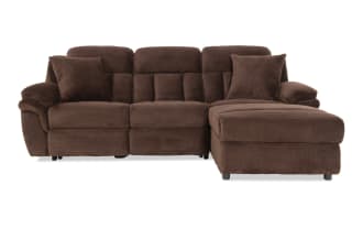 Playmaker Chocolate 104'' Power Reclining 2 Piece Right Arm Facing Pop-Up Sleeper Chaise Sectional with USB & USB-C Ports
