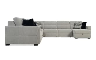 Slider Bob Gray 150'' Power Sliding 7 Piece Sectional with USB & USB-C Ports