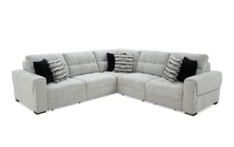 Slider Bob Gray 118'' Power Sliding 5 Piece Sectional with USB & UBS-C Ports