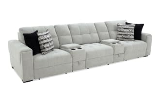 Slider Bob Gray 142'' Power Sliding 5 Piece Sofa with USB & USB-C Ports