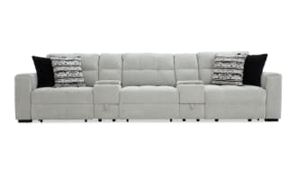 Slider Bob Gray 142'' Power Sliding 5 Piece Sofa with USB & USB-C Ports