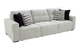 Slider Bob Gray 116'' Power Sliding Sofa with USB & USB-C Ports