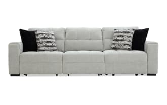 Slider Bob Gray 116'' Power Sliding Sofa with USB & USB-C Ports