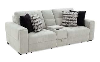 Slider Bob Gray 96'' Power Sliding Console Loveseat with USB & USB-C Ports