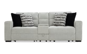 Slider Bob Gray 96'' Power Sliding Console Loveseat with USB & USB-C Ports