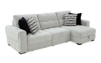 Slider Bob Gray 116'' Power Sliding 3 Piece Right Arm Facing Chaise Sectional with Armless Sliding Chair & USB & USB-C Ports