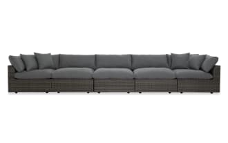 Dream 5 Piece Gray Wicker Outdoor Sectional