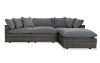 Dream 4 Piece Gray Wicker Outdoor Sectional