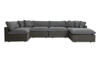 Dream 6 Piece Gray Wicker Outdoor Sectional