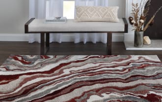 Clay and Gray 5' x 7'' Abstract Rug