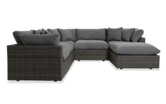 Dream 6 Piece Gray Wicker Outdoor Sectional